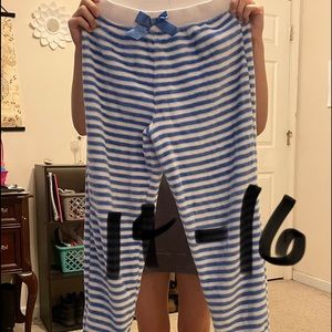 Girls blue and white striped pj pants